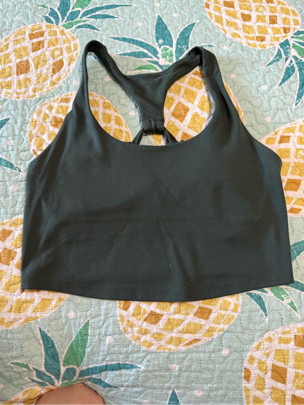 Gilly Hicks Dark Green Racerback Sports Bra